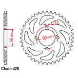 45T Suzuki GSX-R125 Rear Sprocket (803)