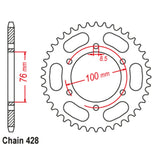42T Yamaha YZF125R Rear Sprocket (1844)