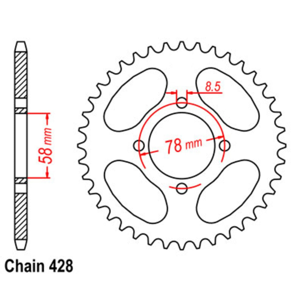 48T Hyosung XRX 125 Supersprox Rear Sprocket (810)