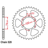 46T Hyosung GV/GT250 Rear Sprocket (1073)