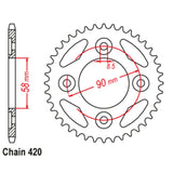 34T Rear Honda Sprocket (212)