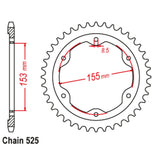 40T KTM 1290 Super Duke 15-16 Rear Sprocket (OEM 6131051038)