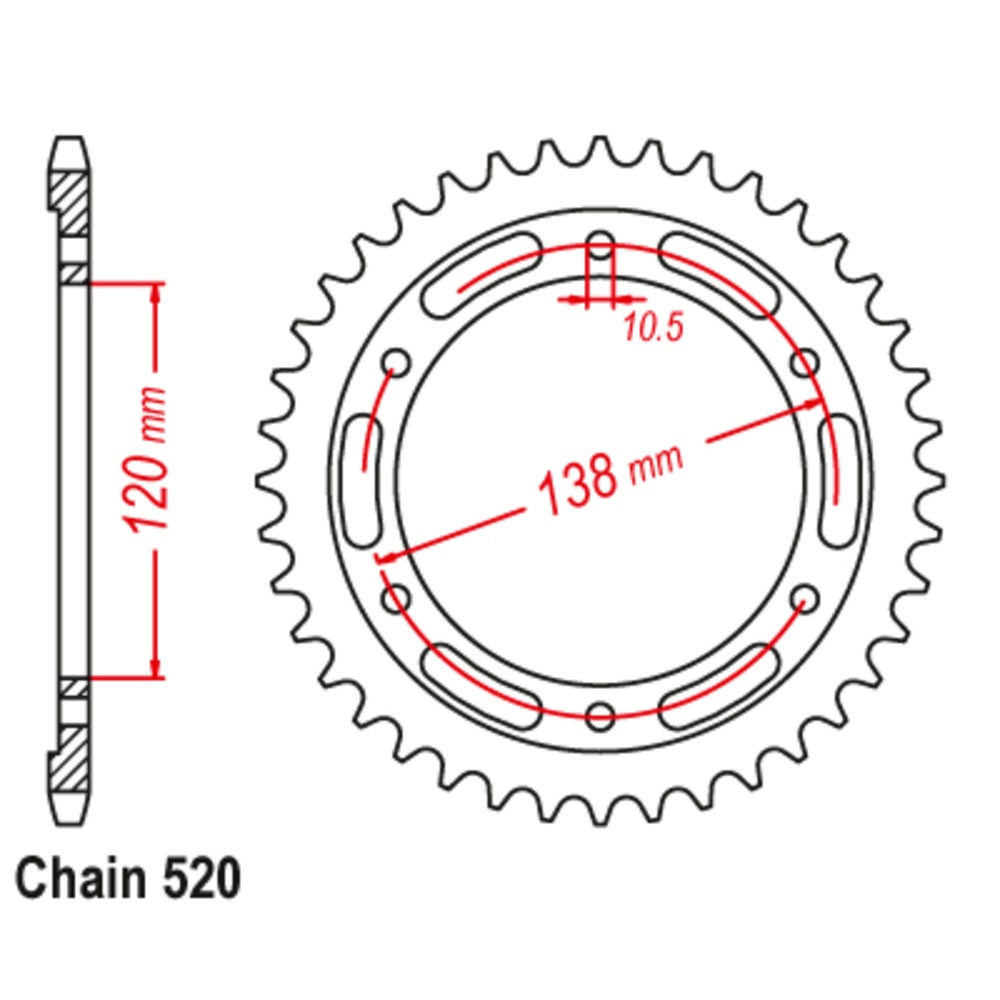 36T Honda CBR250 R 11-13 Rear Sprocket (1220)