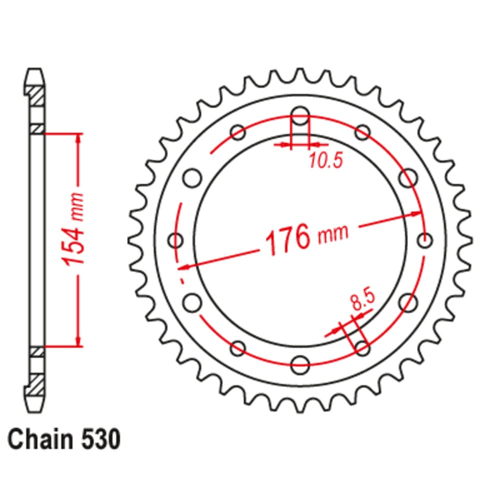 43T Honda VFR800 Rear Sprocket (1342/1340)