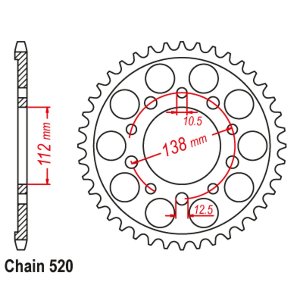43T Honda Rear Sprocket (1303)