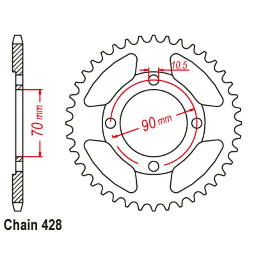 45T Honda CT110 X Rear Sprocket (264)