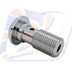 SINGLE DOMED HEAD BANJO BOLT 7/16 X 24TPI CHROME - 110716DC