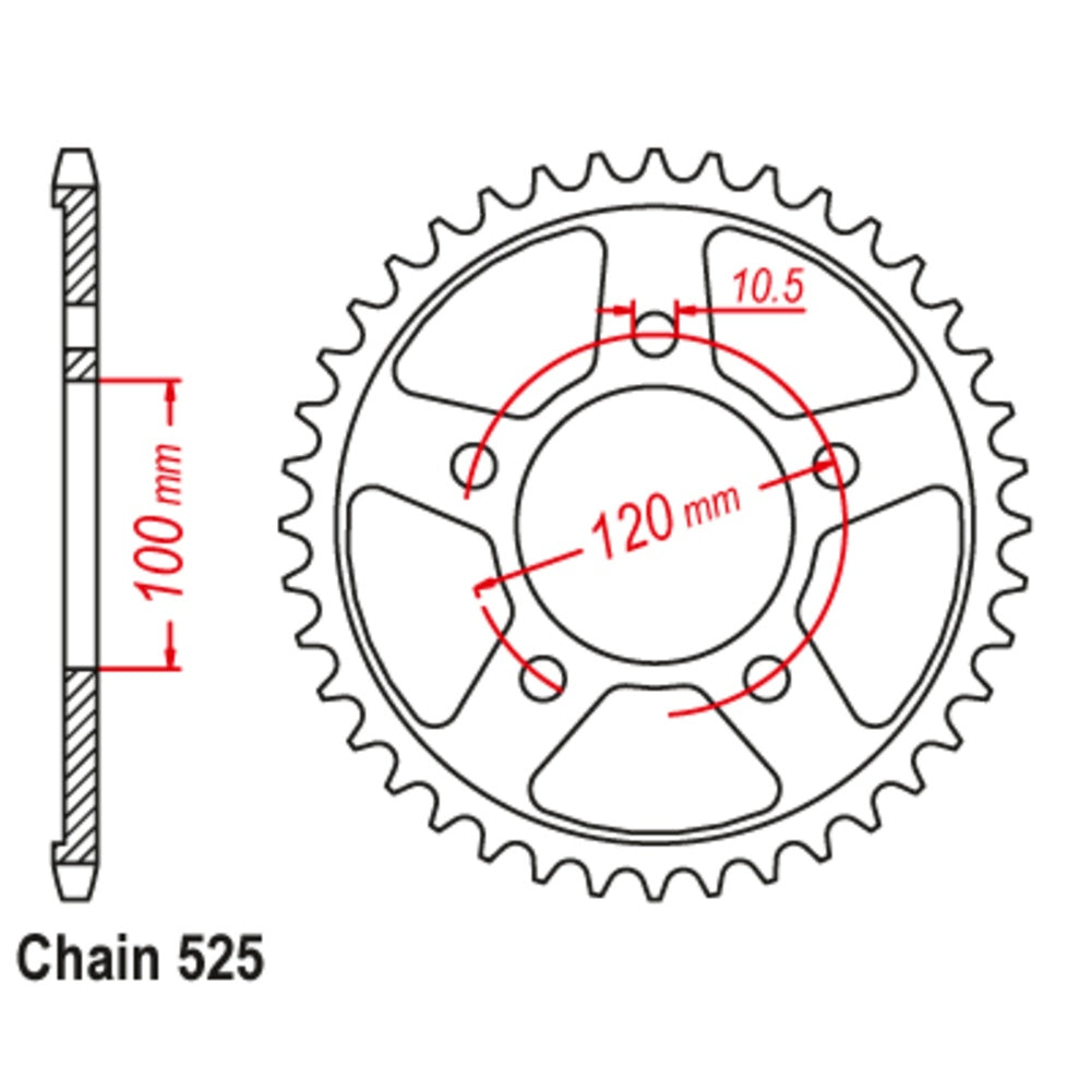 44T Black Stealth Supersprox Aprillia Rear Sprocket (702)