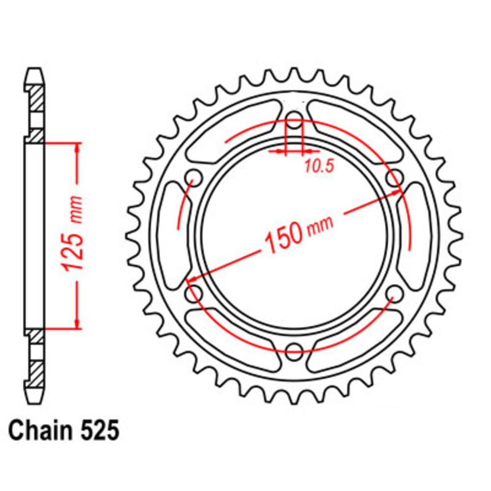 45T Stealth KTM 950/990 Supersprox Rear Sprocket (899) Orange