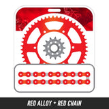 CRF450R 04-16,Front: ML4-13,Rear: KAE-49 RED ALLOY,Chain: 520 MRD7 RED
