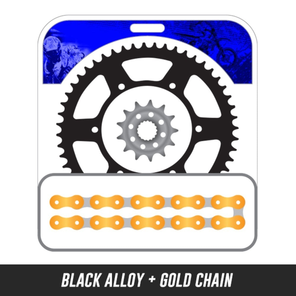 YZ125/YZ250F 05-16,Front: 5LN-13,Rear: 428-50 ALLOY BLACK,Chain: 520 MRD7 GOLD