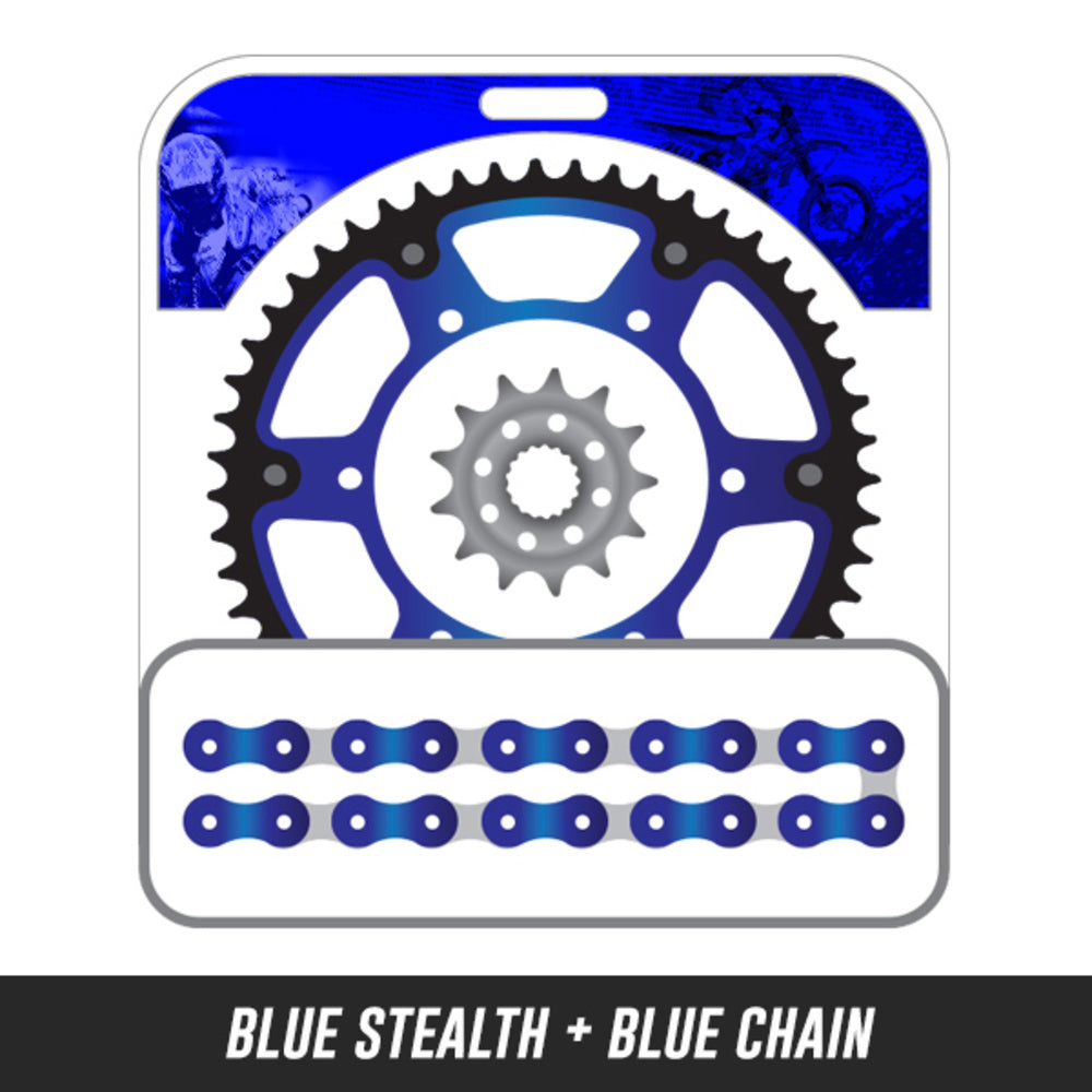 YZ/WR450F/YZ250 00-16,Front: 167-13,Rear: 428-50 STEALTH BLUE,Chain: 520 SRX2 BLUE