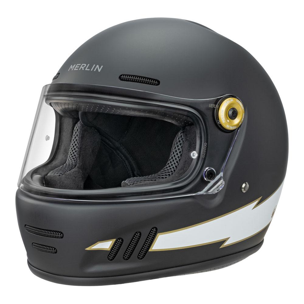 Merlin Revival Flash Helmet Matt Black Small - 65-920-12