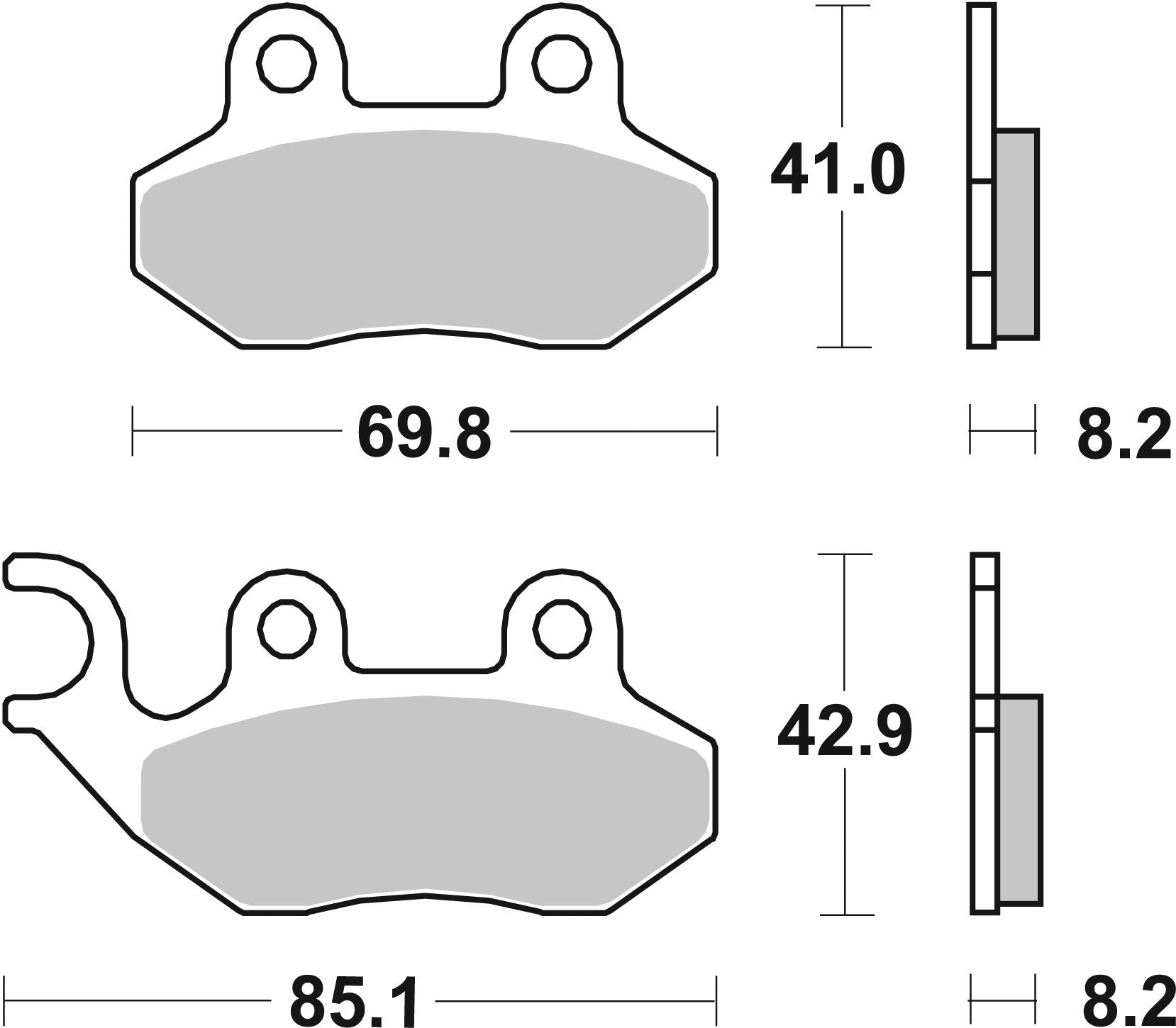 SBS FRICTION - Ceramic Front / Rear Scooter Brake Pads (SBS 708) - 140HF-