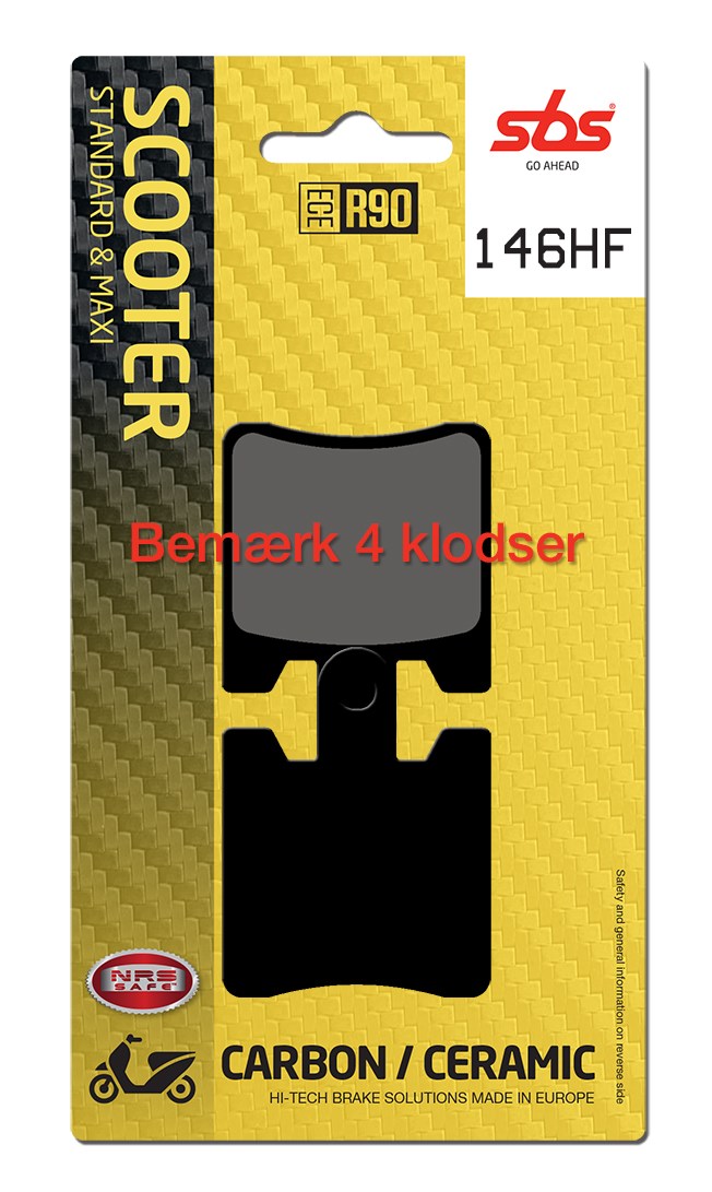SBS FRICTION - Ceramic Front Scooter Brake Pads (SBS 740) - 146HF-