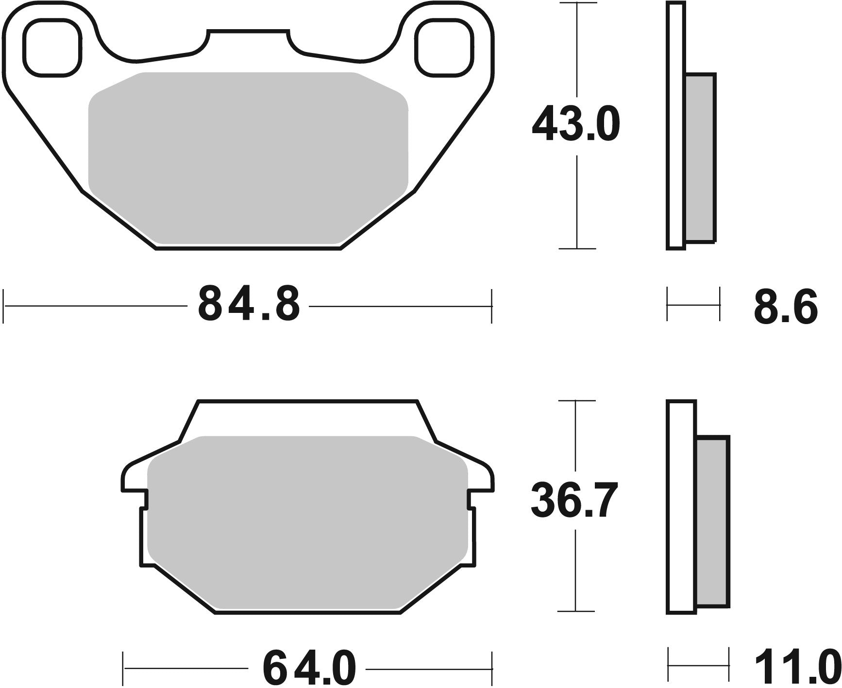 SBS FRICTION - Ceramic Front / Rear Scooter Brake Pads (SBS 749) - 154HF-