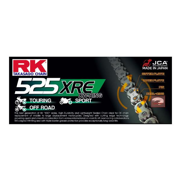 RK CHAIN 525XRE - 124 LINK - 12-55E-124