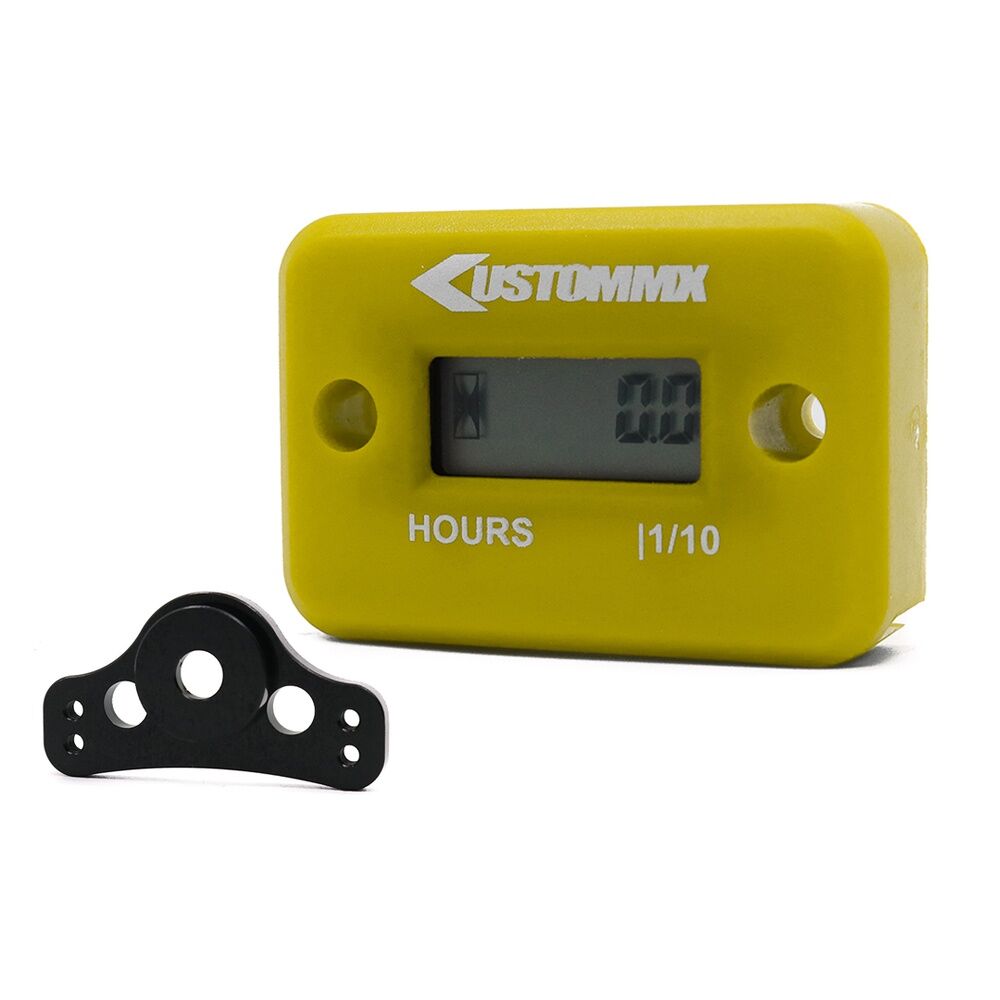 Kustom Hardware Hour Meter with Mounting Bracket Included - Yellow