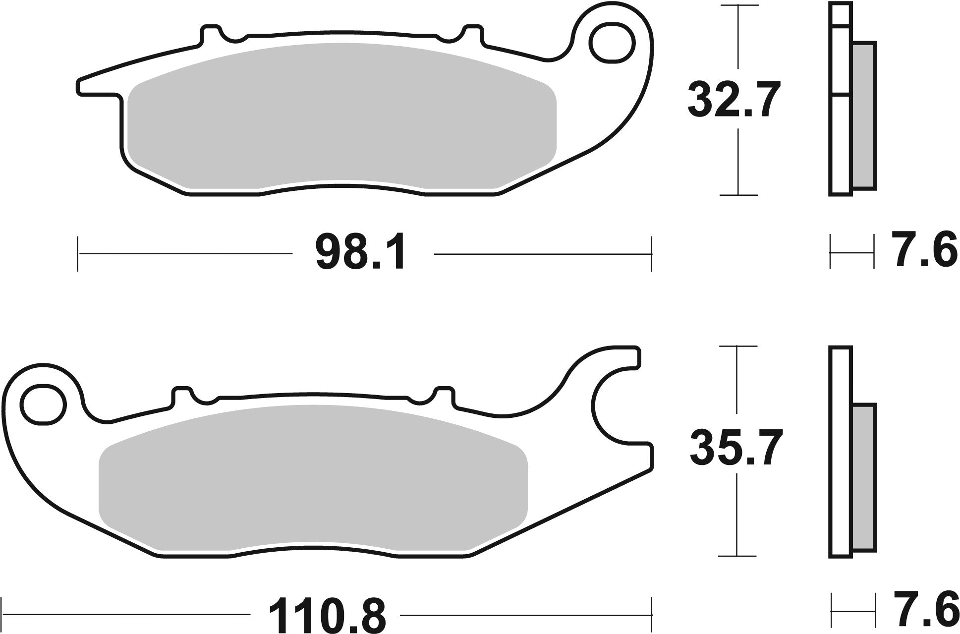 SBS FRICTION - Ceramic Front Scooter Brake Pads (SBS 797) - 180HF-