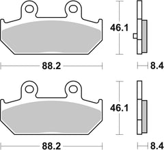 SBS FRICTION - Sinter Rear Scooter Brake Pads (SBS 804) - 182MS-