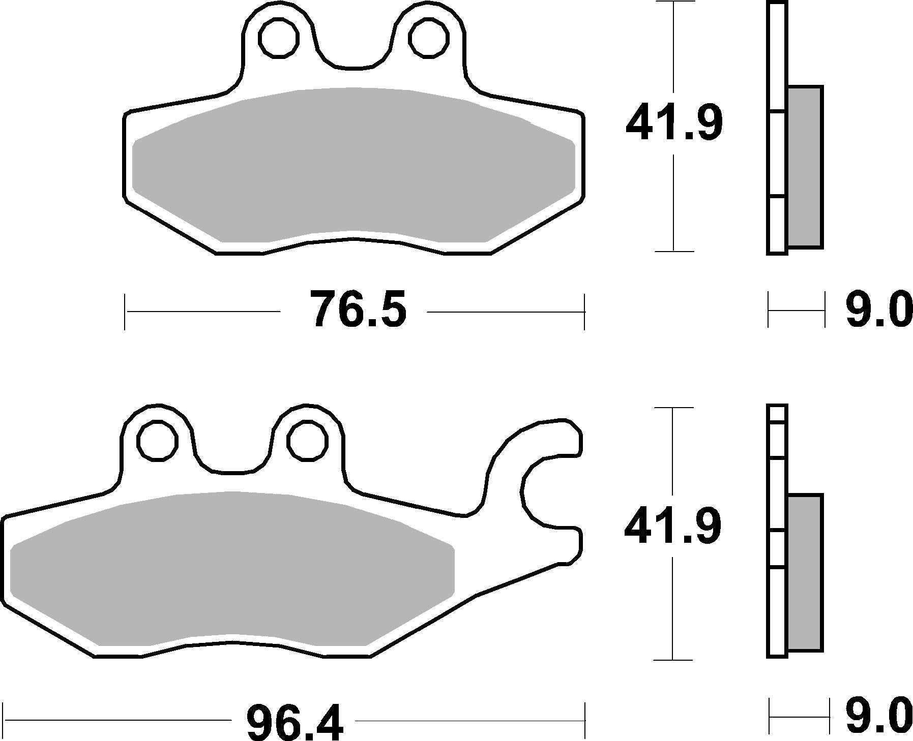 SBS FRICTION - Sinter Front / Rear Scooter Brake Pads (SBS 818) - 187MS-