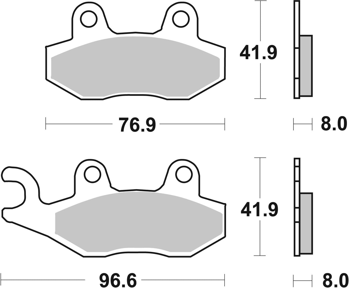 SBS FRICTION - Sinter Front / Rear Scooter Brake Pads (SBS 611) - 197MS-