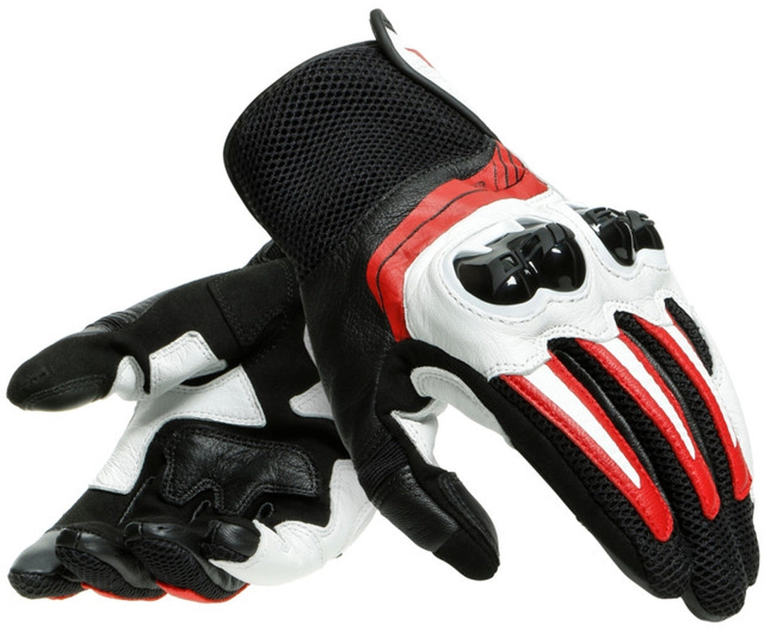 Dainese Mig 3 Leather Gloves - BLK/RD-SPRY/WHT