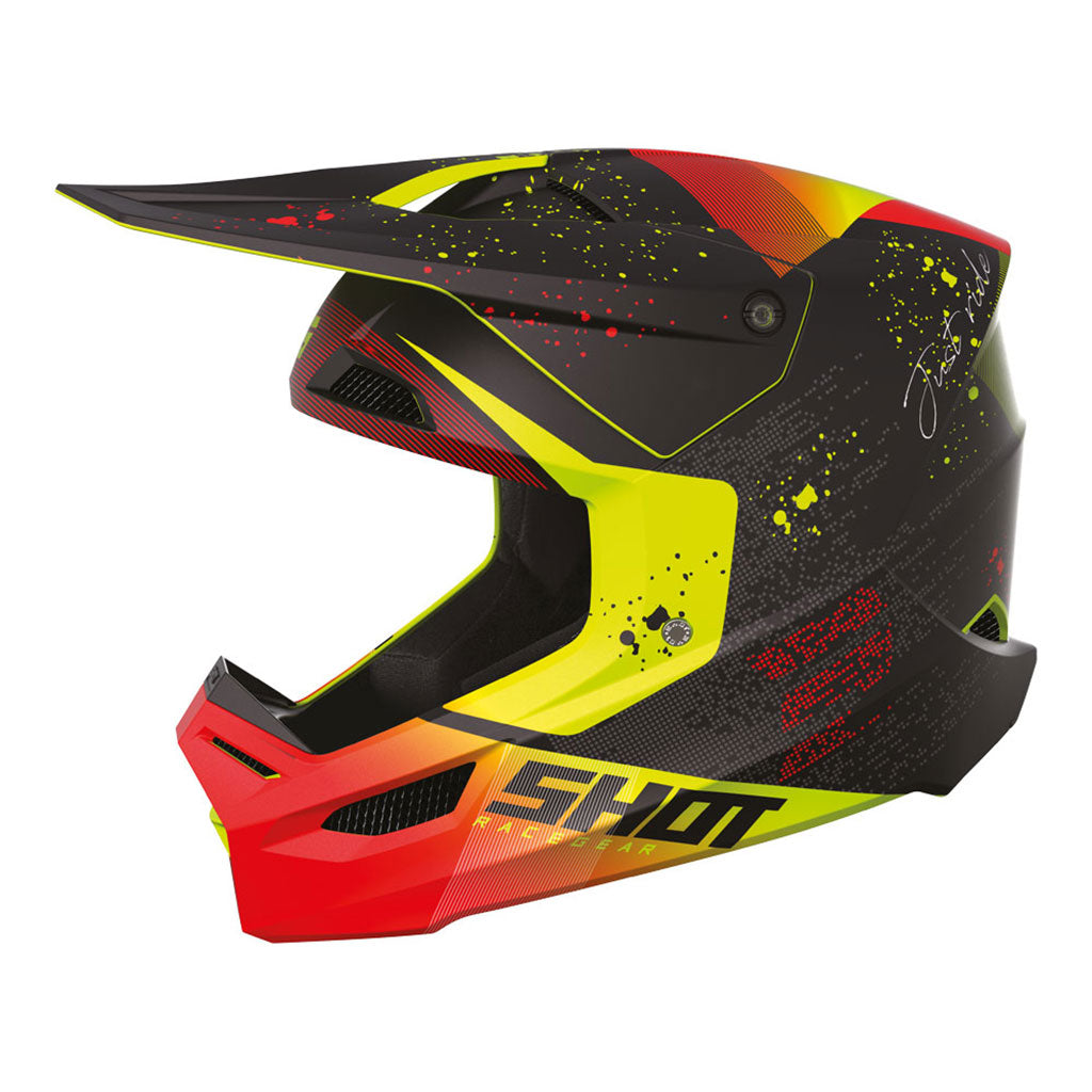 Shot Furious Kid Helmet Matrix Red Glossy Medium - 66-4741-02
