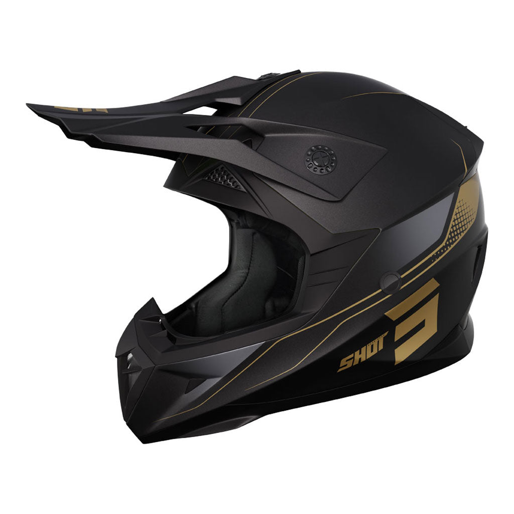 Shot Pulse Helmet Edge Matt Black/Gold Small - 66-4732-05