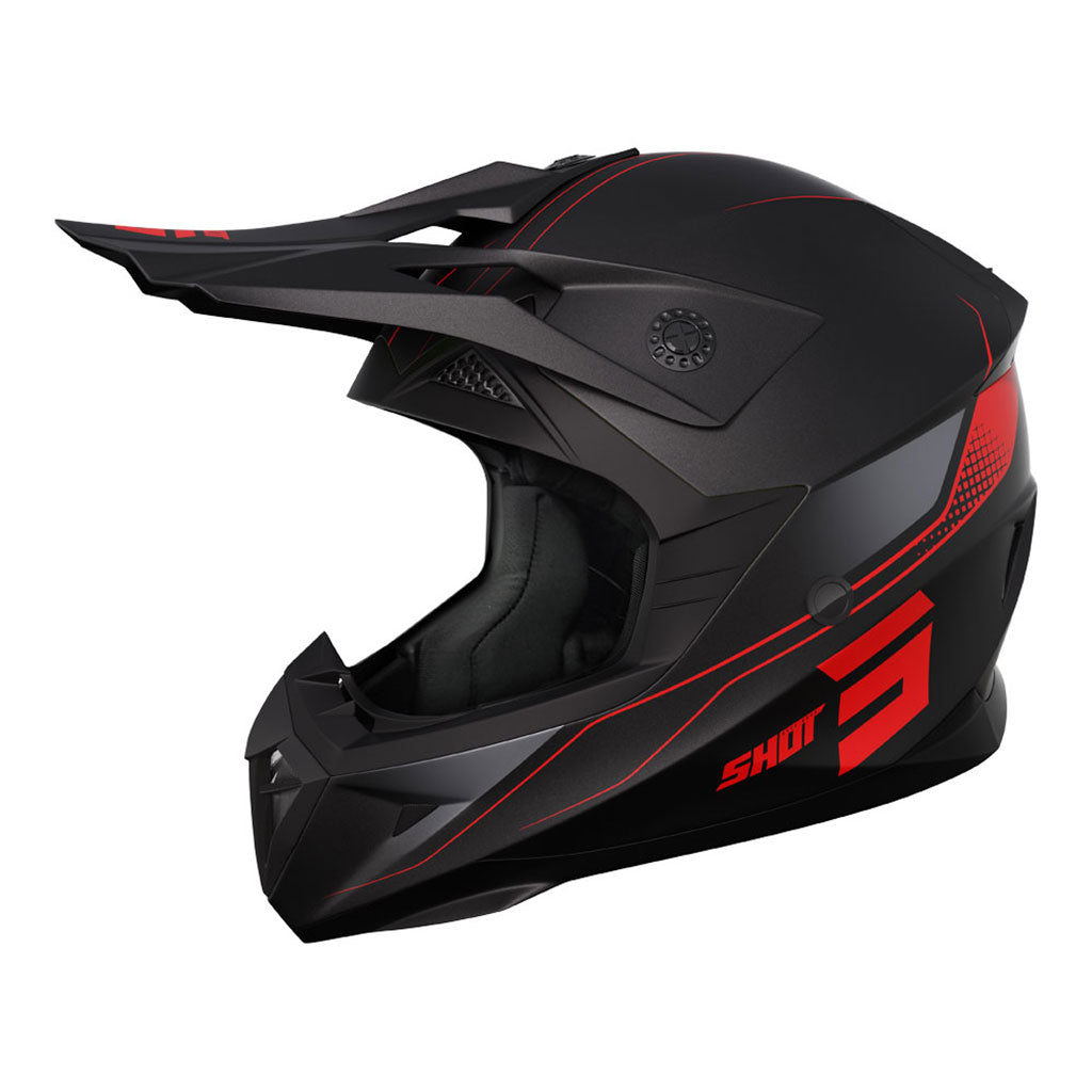 Shot Pulse Helmet Edge Matt Black/Red Large - 66-4734-07