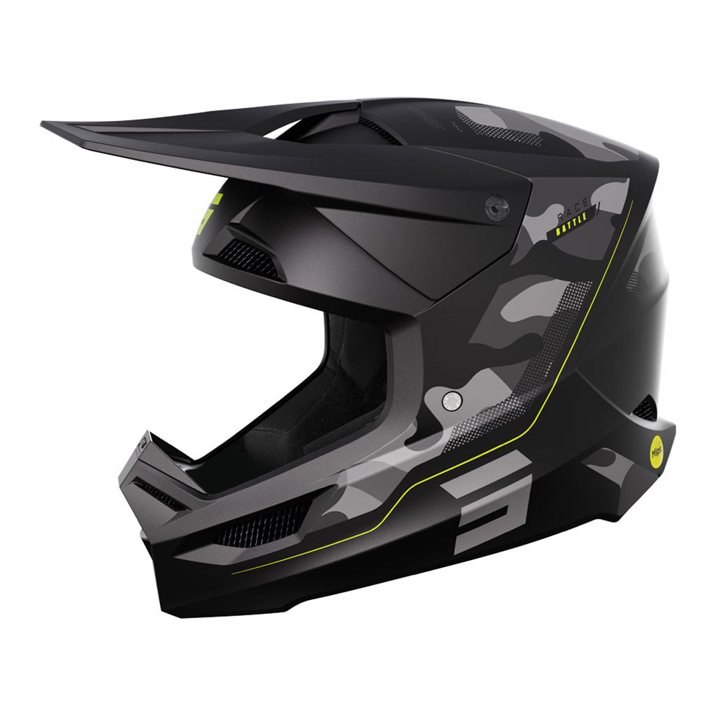 Shot Race Helmet Battle Black Camo/Neon Yellow Large - 66-4712-07