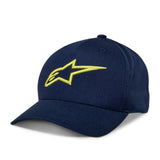 AGELESS SNAPBACK HAT NAVY/HIGH VIS YELLOW