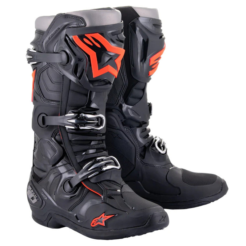 TECH 10 (MY20) BOOTS BLACK FLURORED (1030)