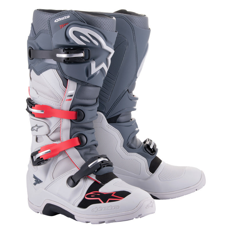 TECH 7 ENDURO LIGHT GRAY-DARK GRAY-BRIGHT RED (9204)