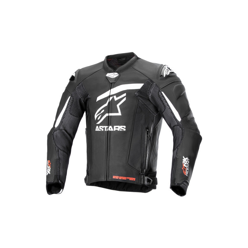 AS3100324 GP PLUS R V4 RIDEKNIT LEATHER JACKET BLACK WHITE