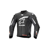 GP PLUS R V4 RIDEKNIT LEATHER JACKET BLACK WHITE (0012)