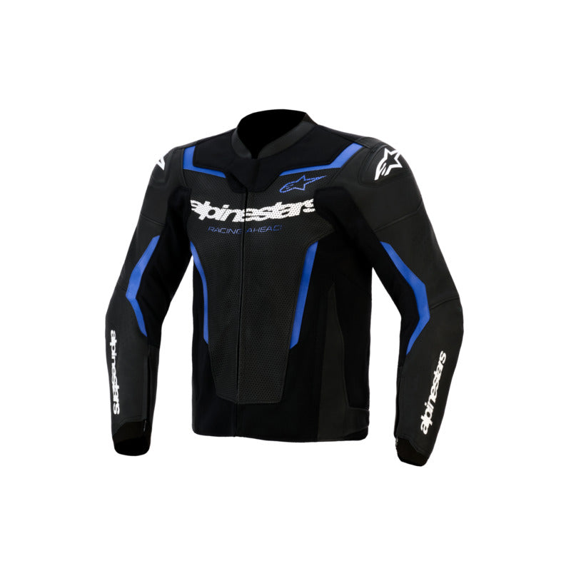 AS3100326 GP FORCE V2 LEATHER JACKET AIRFLOW BLACK METALLIC BLUE