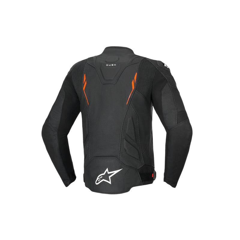 Alpinestars Dusk Airflow Leather Jacket Black Fluro-Red
