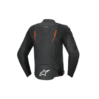 Alpinestars Dusk Airflow Leather Jacket Black Fluro-Red