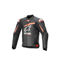 GP Plus R V4 Airflow Leather Jacket Black Fluro-Red White (1321)