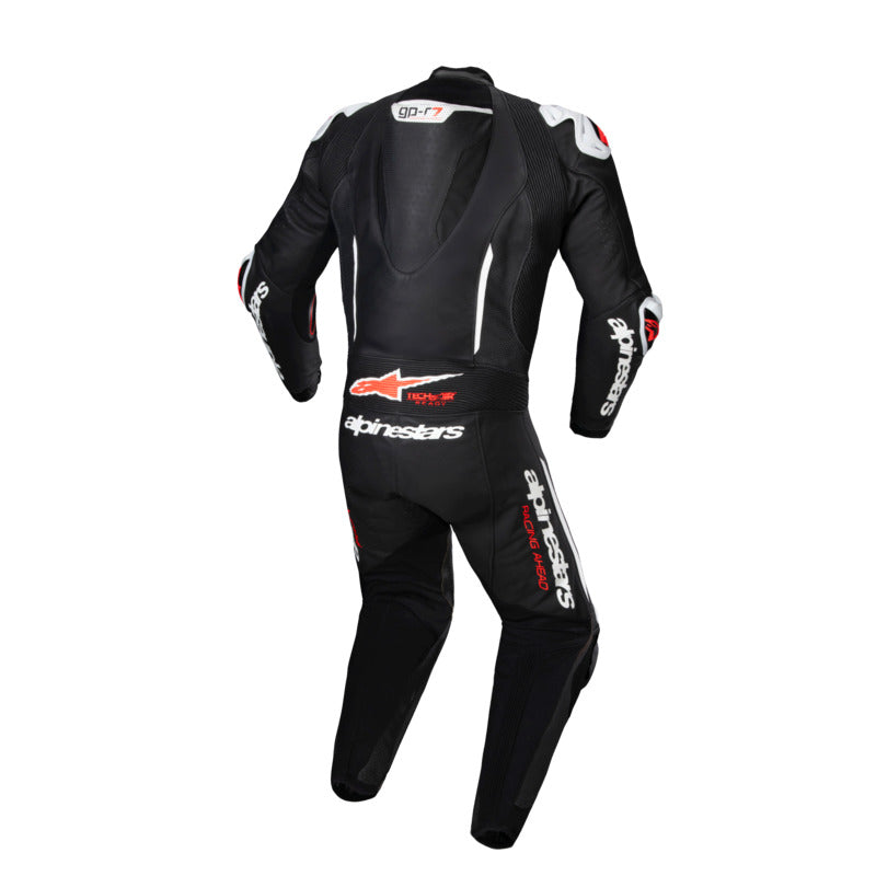 GPR7 1PC LEATHER SUIT BLACK WHITE RED FLURO (1231)