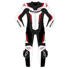 AS3150526 GP FORCE V2 LEATHER SUIT 1 PC WHITE BLACK FLURO-RED