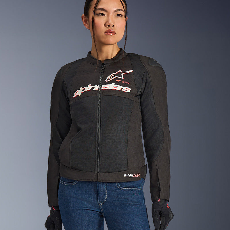 AS3316523 WOMENS SMX AIR JACKET BLACK WHITE RED-FLURO