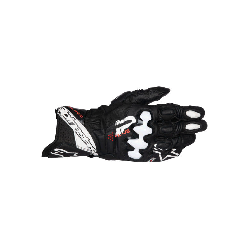 GP PLUS R V3 LEATHER GLOVES BLACK WHITE (0012)