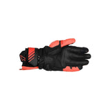 GP PLUS R V3 LEATHER GLOVES BRIGHT-RED RED-FLURO BLACK (3097)