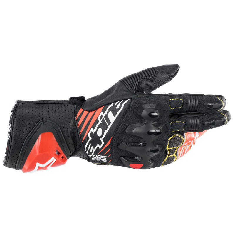 GP TECH V2 GLOVES BLACK WHITE FLURO-RED (1231)