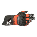 GP PRO R3 LEATHER GLOVE BLACK FLURO-RED (1030)