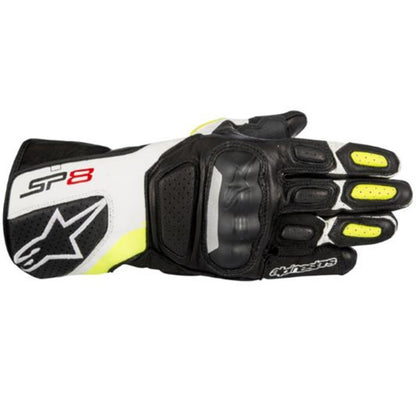 Alpinestars SP8 V2 LEATHER GLOVE Black White Fluro Yellow / 56