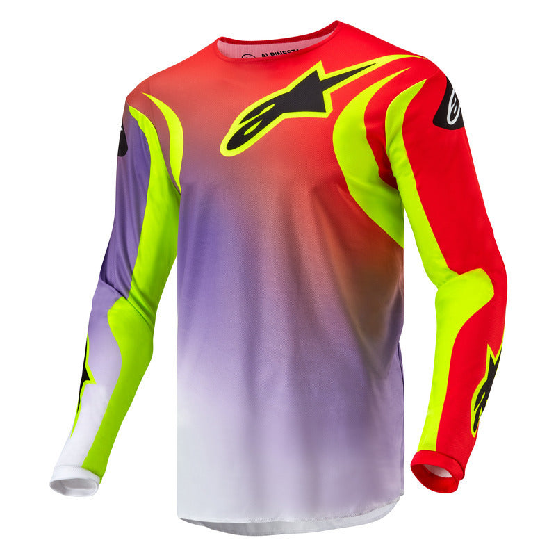 Alpinestars 2024 Fluid Lucent Jersey White Neon Red Fluro Yellow