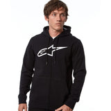 AGELESS II ZIP HOODIE BLACK/WHITE (1020)